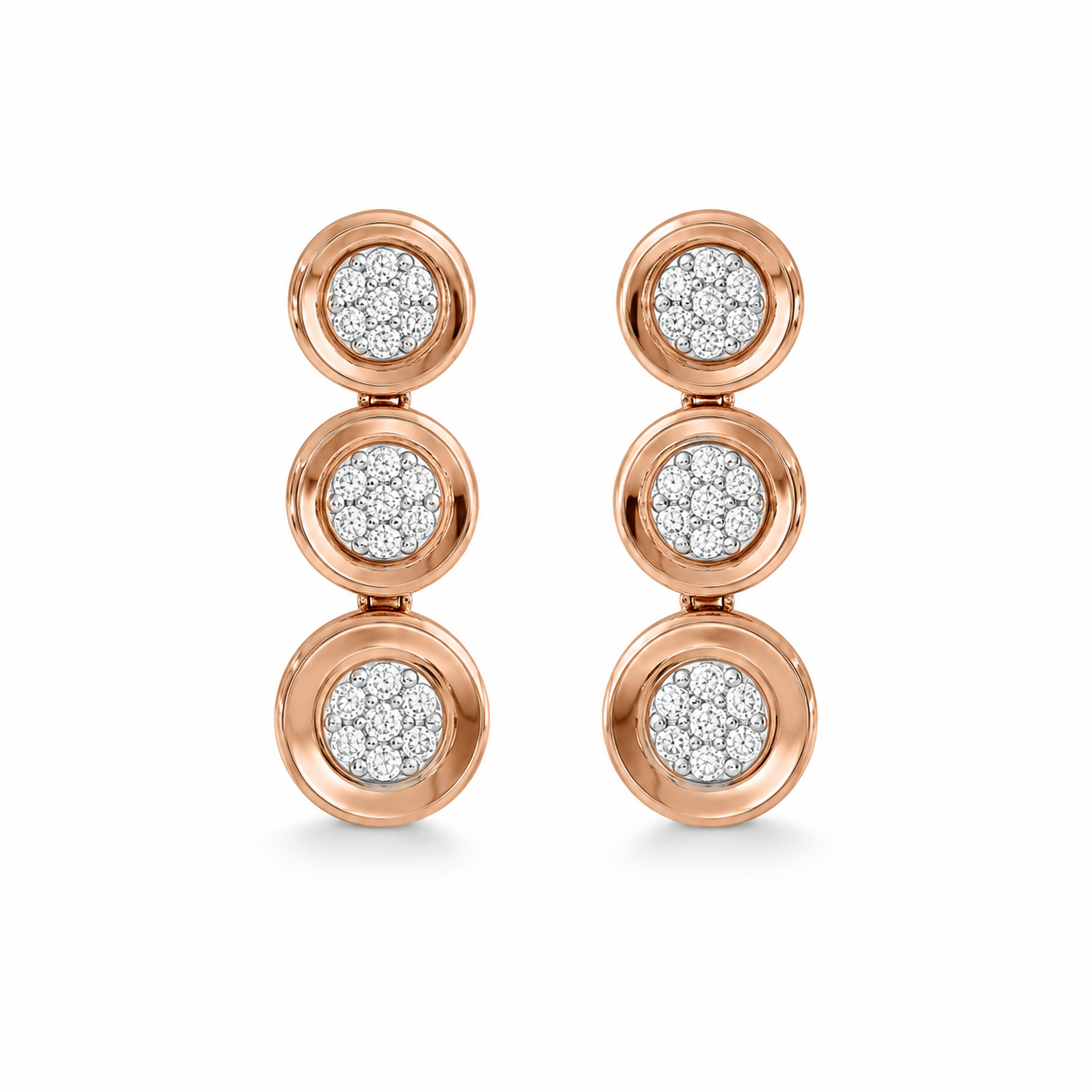 Connection 18KT Gold Diamond Dangle Earrings