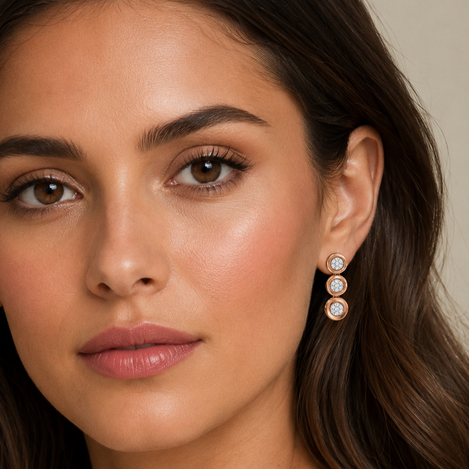 Connection 18KT Gold Diamond Dangle Earrings