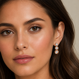 Connection 18KT Gold Diamond Dangle Earrings