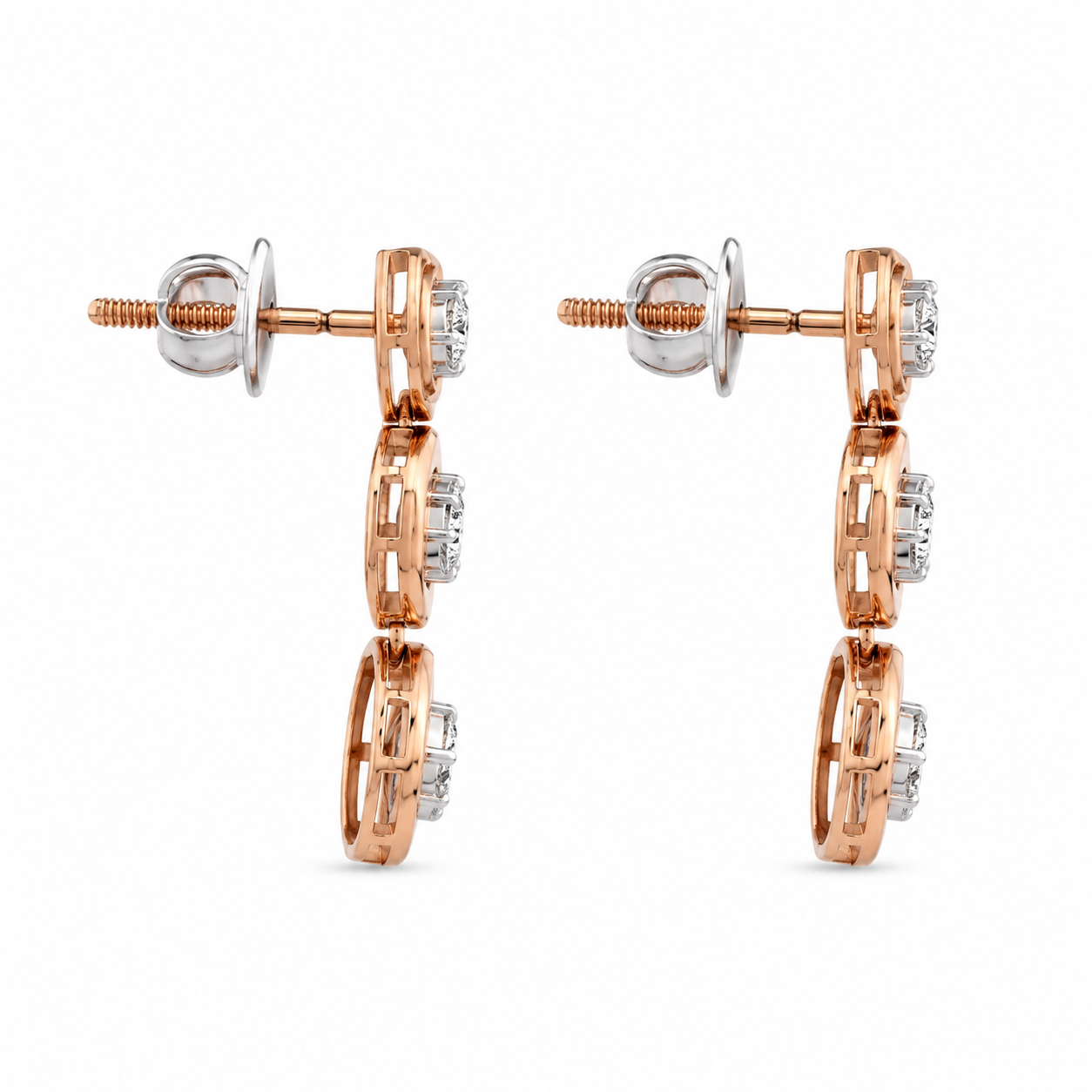 Connection 18KT Gold Diamond Dangle Earrings