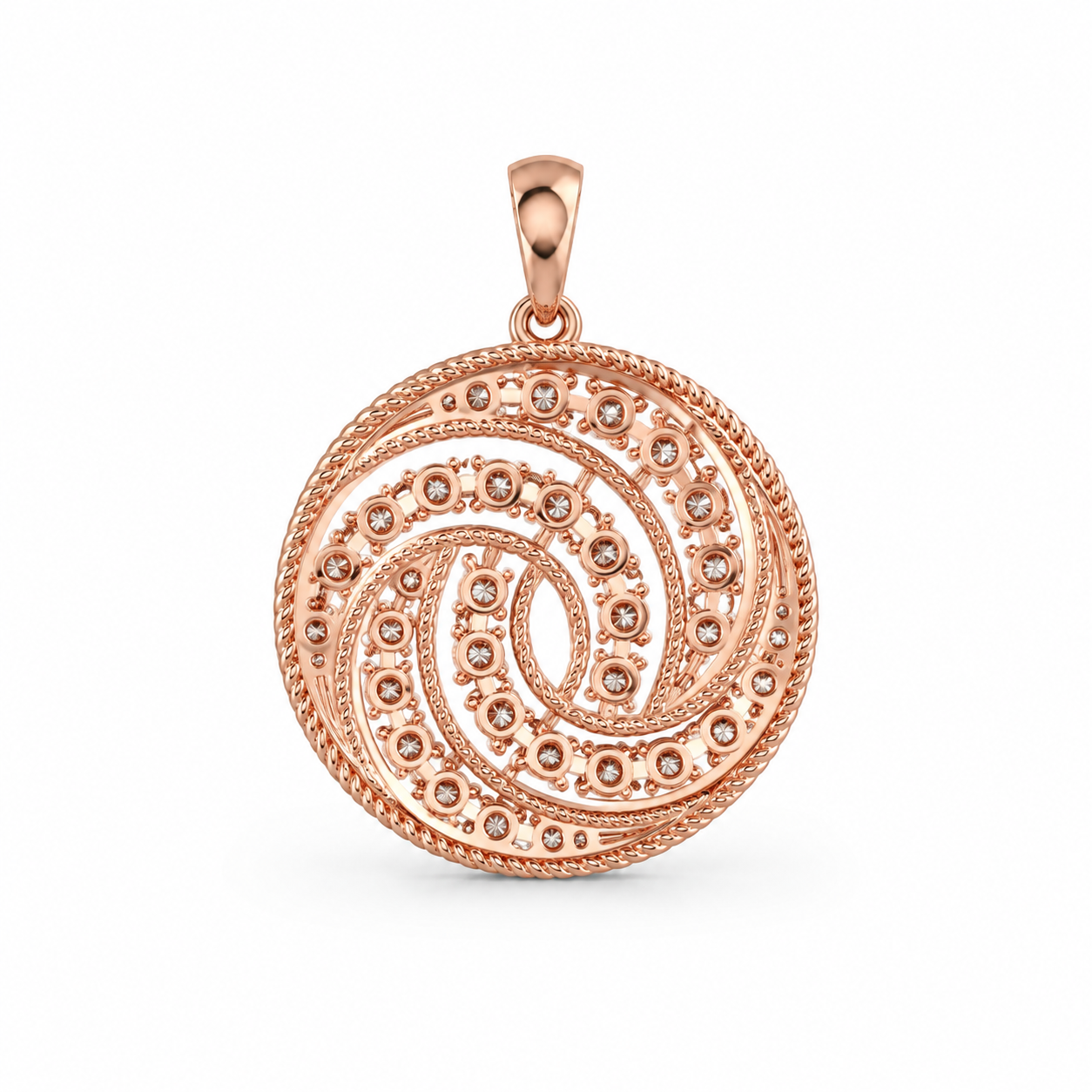 Cosmic Swirl 18KT Gold Diamond Pendant