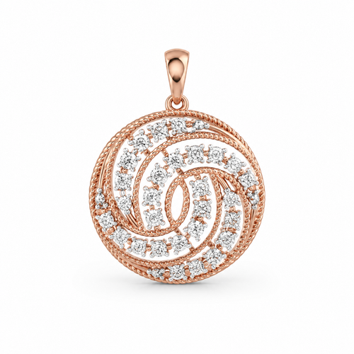 Cosmic Swirl 18KT Gold Diamond Pendant