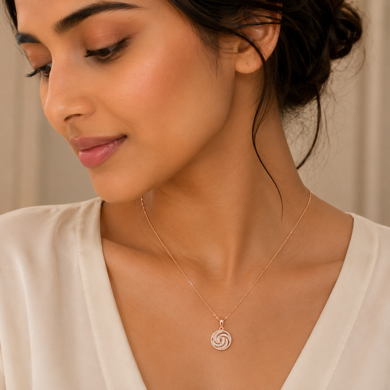 Cosmic Swirl 18KT Gold Diamond Pendant