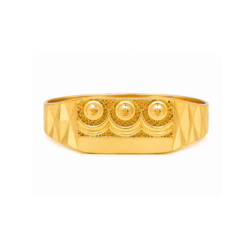 Crescent Facet 22KT Gold Ring For Kids
