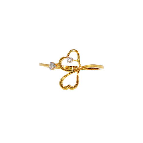 Cute Hearts 14KT Lab Grown Diamond Ring