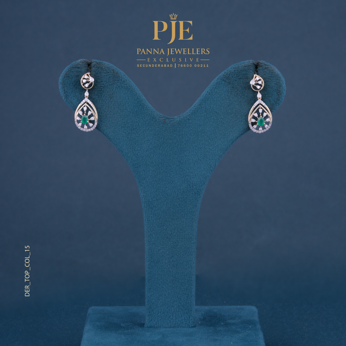 Gleam Teardrop 14KT Gold Diamond Drop Earrings