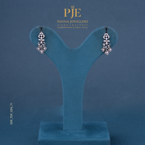Filigree Florets 14KT Gold Diamond Drop Earrings