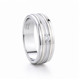 Classic Grooved 18KT Gold Diamond Ring