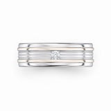 Classic Grooved 18KT Gold Diamond Ring