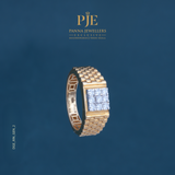 Imperial Square Cluster 18KT Gold Diamond Ring