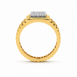 Imperial Square Cluster 18KT Gold Diamond Ring