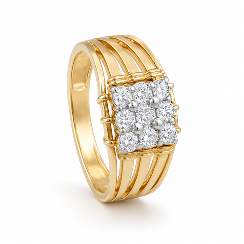 Royal Cluster 18KT Gold Diamond Ring