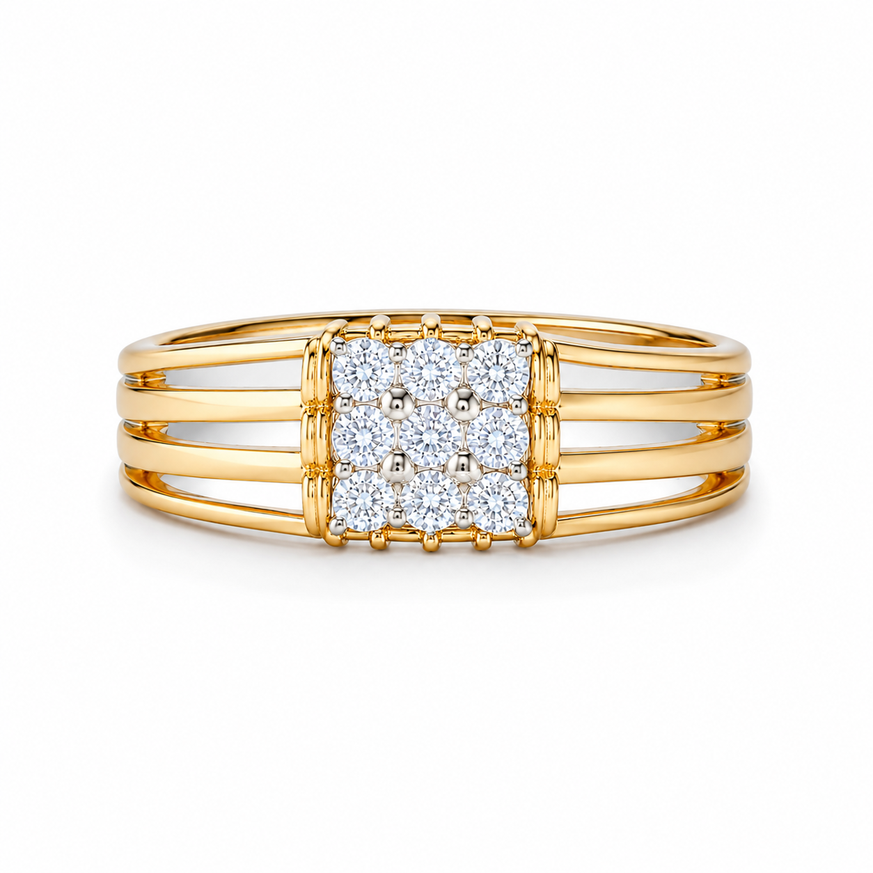 Royal Cluster 18KT Gold Diamond Ring