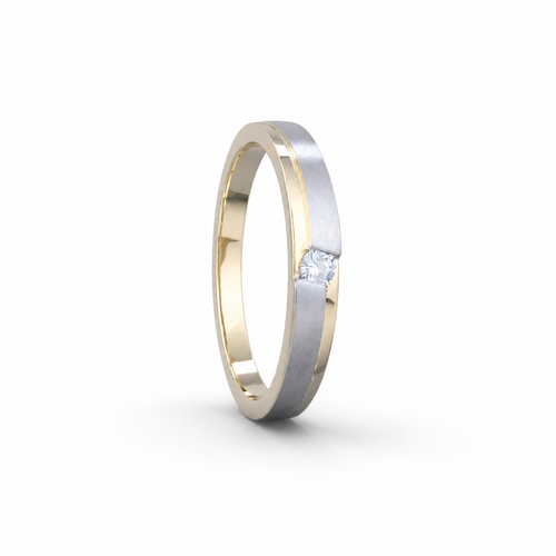 Sleek Solitaire 18KT Gold Diamond Band Ring
