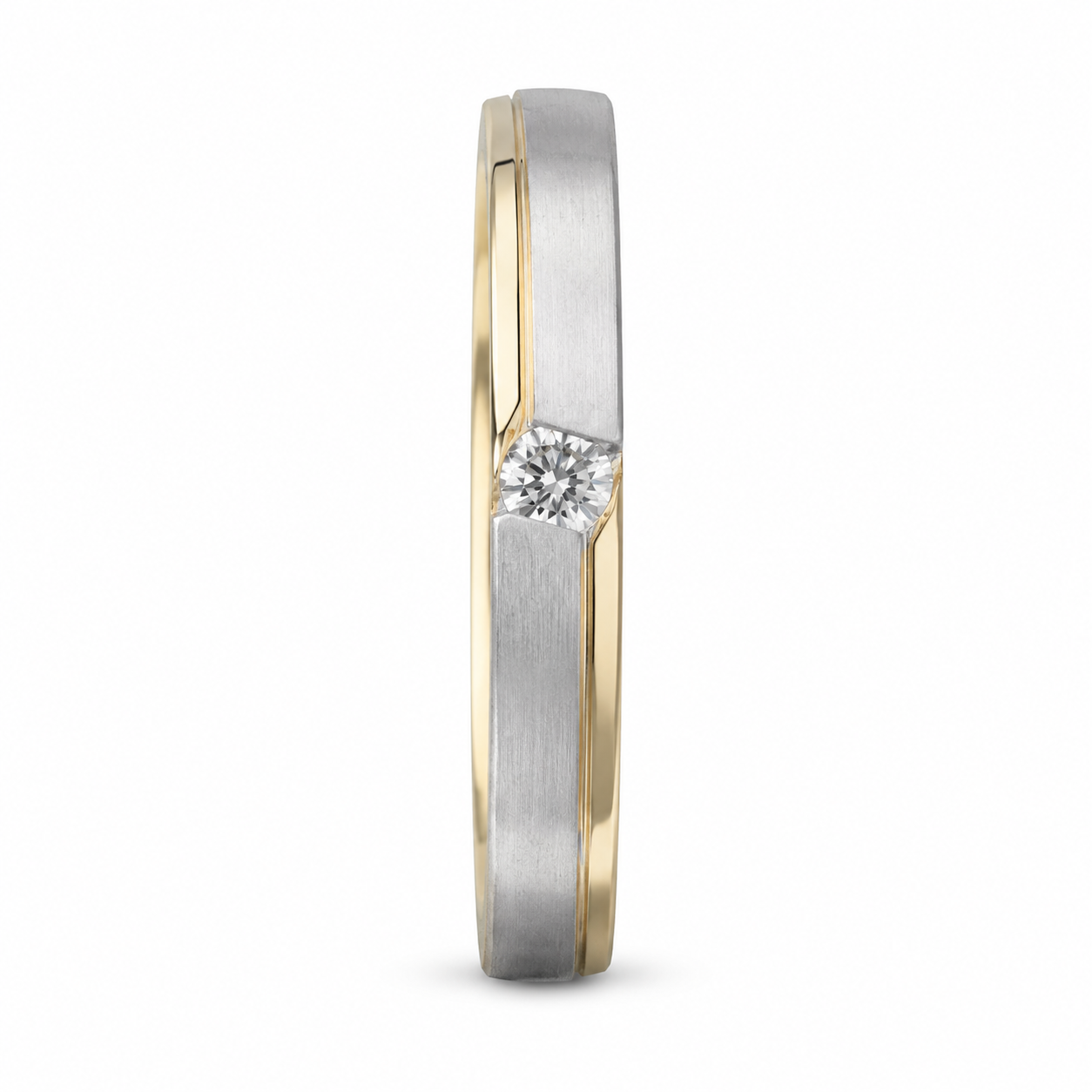 Sleek Solitaire 18KT Gold Diamond Band Ring