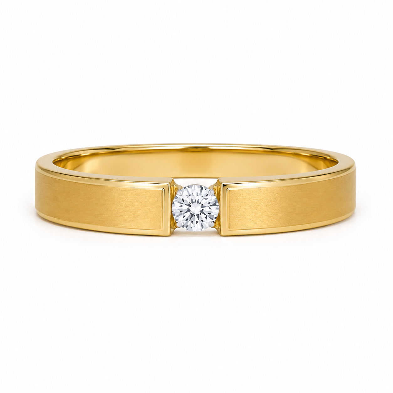 Modern Bold 18KT Gold Diamond Band Ring