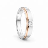 Elegant Dual Tone 18KT Gold Diamond Band Ring