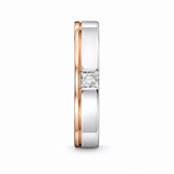 Elegant Dual Tone 18KT Gold Diamond Band Ring