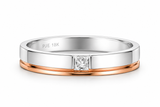 Elegant Dual Tone 18KT Gold Diamond Band Ring