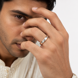 Elegant Dual Tone 18KT Gold Diamond Band Ring