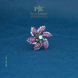 Pink Leaf Blossom 14KT Gold Diamond Ring