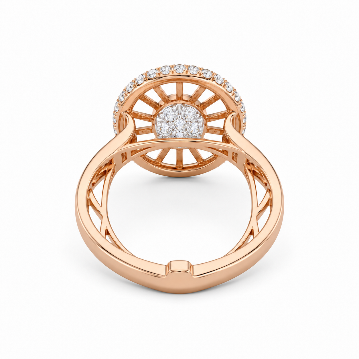 Gleaming Circle 18KT Gold Diamond Ring