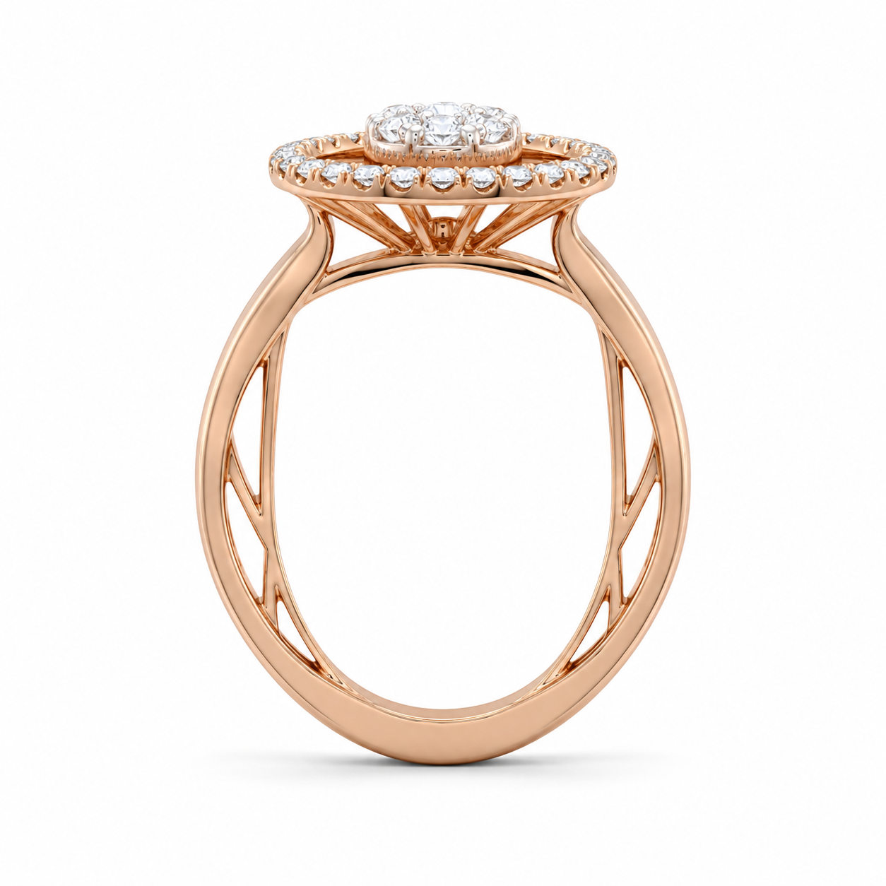 Gleaming Circle 18KT Gold Diamond Ring