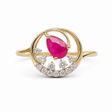 Sparkling Orbit 14KT Gold Diamond Ring