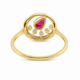 Sparkling Orbit 14KT Gold Diamond Ring