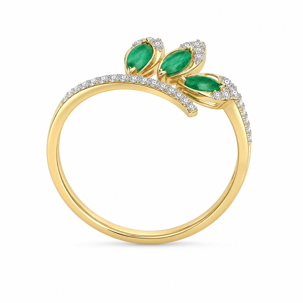 Rich Feather 14KT Gold Diamond Ring
