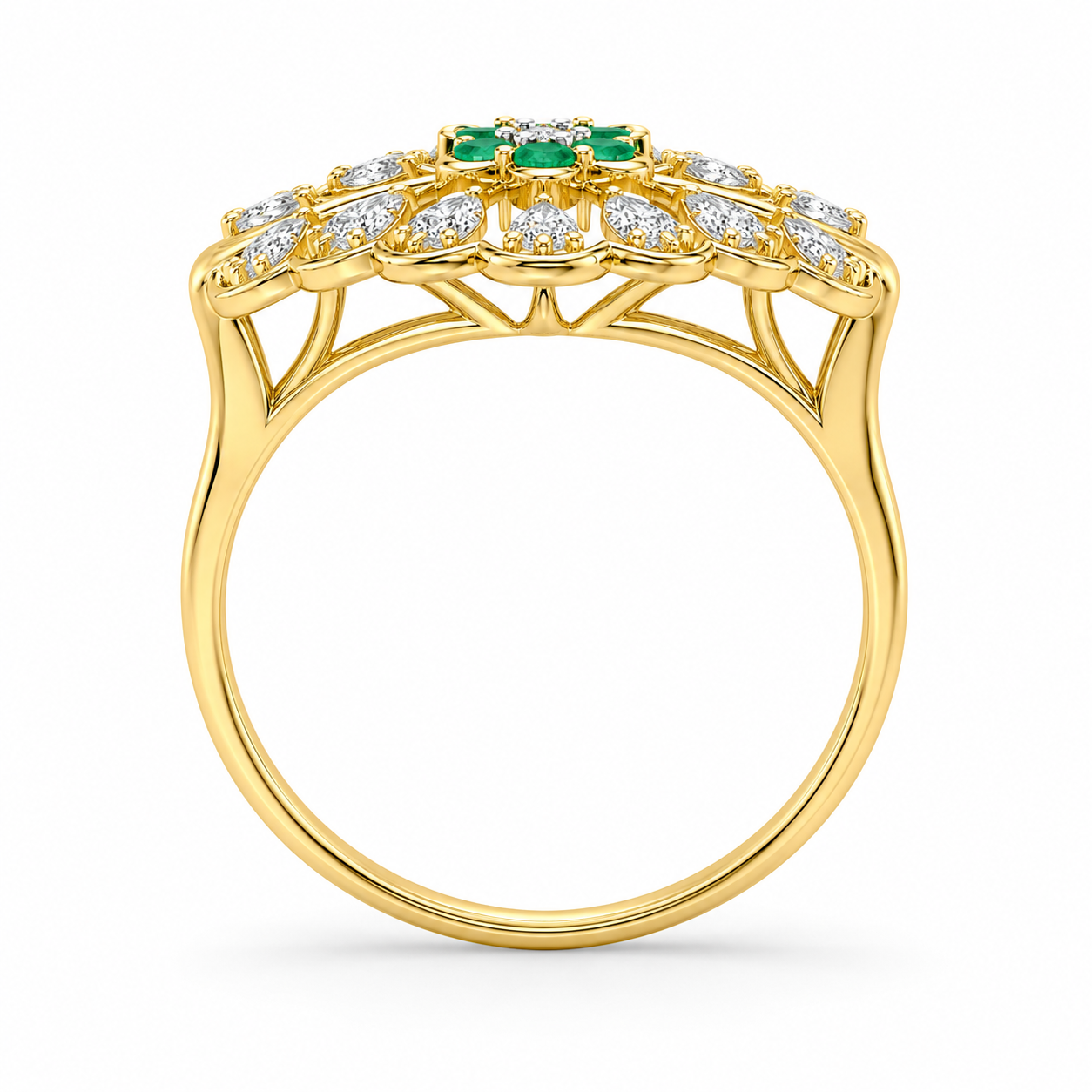 Scarlet Elegance 14KT Gold Diamond Ring