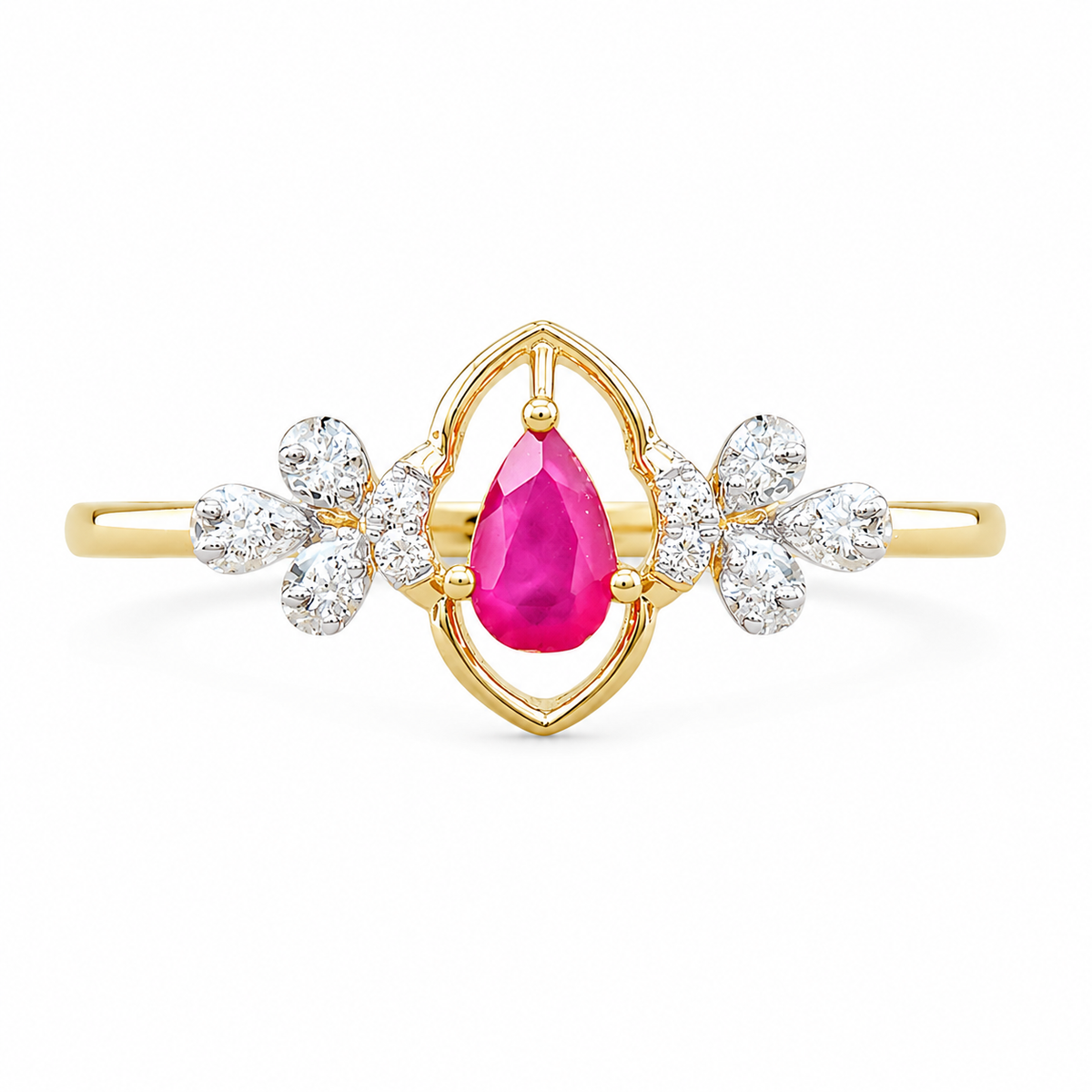 Pear Radiance 14KT Gold Diamond Ring