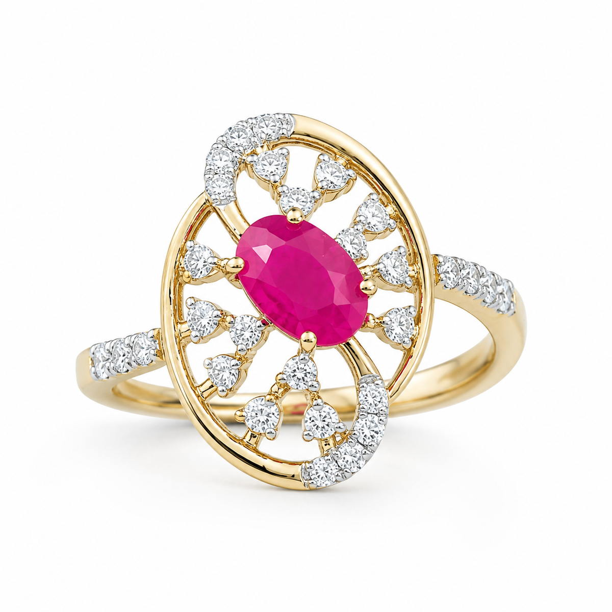 Vintage Curves 14KT Gold Diamond Ring