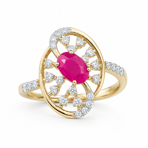 Vintage Curves 14KT Gold Diamond Ring