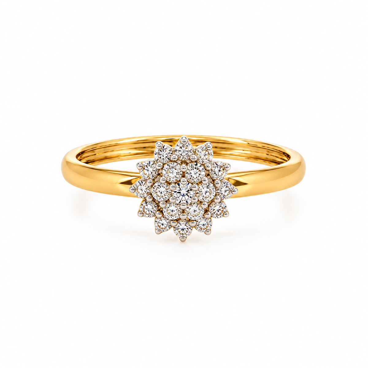 Effloresce 14KT Gold Diamond Cluster Ring
