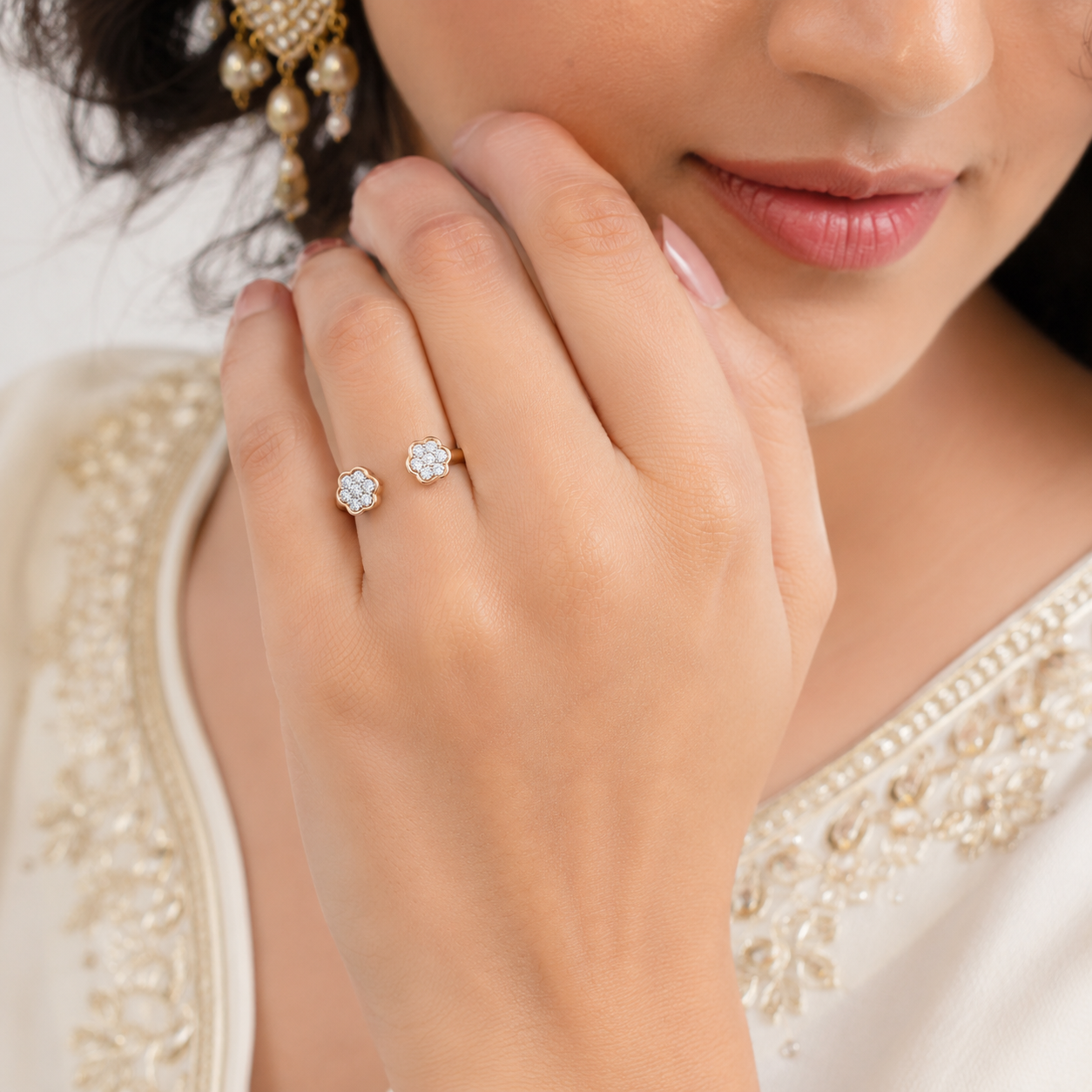 Floral Vine 18KT Gold Diamond Ring