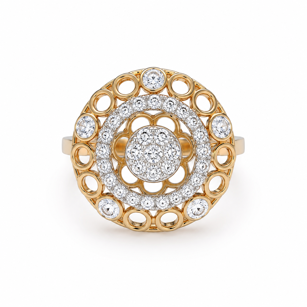 Luxurious Orbit 18KT Gold Diamond Ring