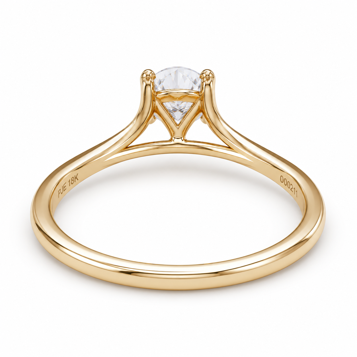 Round Solitaire 18KT Gold Diamond Ring