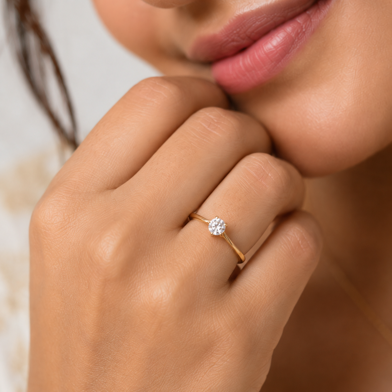 Round Solitaire 18KT Gold Diamond Ring