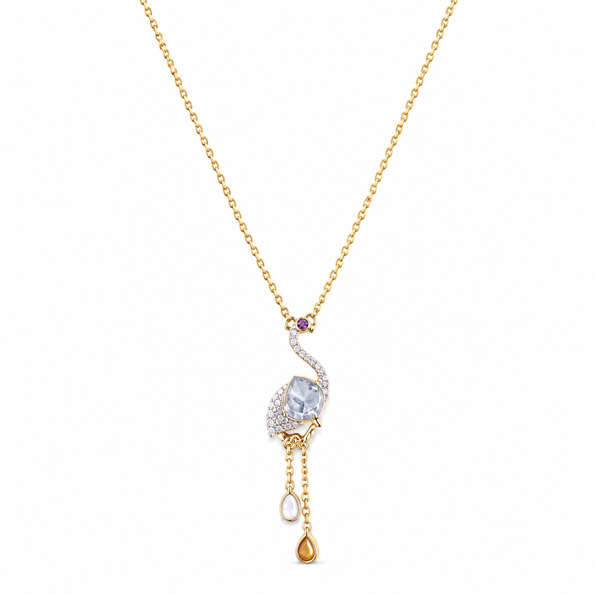 Flamingo 14KT Gold Diamond Chain Pendant