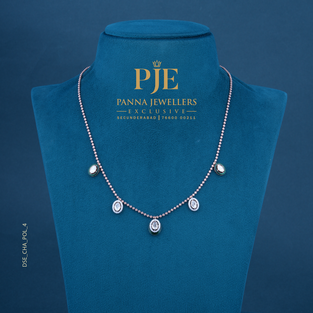 Halo Drop 14KT Gold Diamond Station Necklace