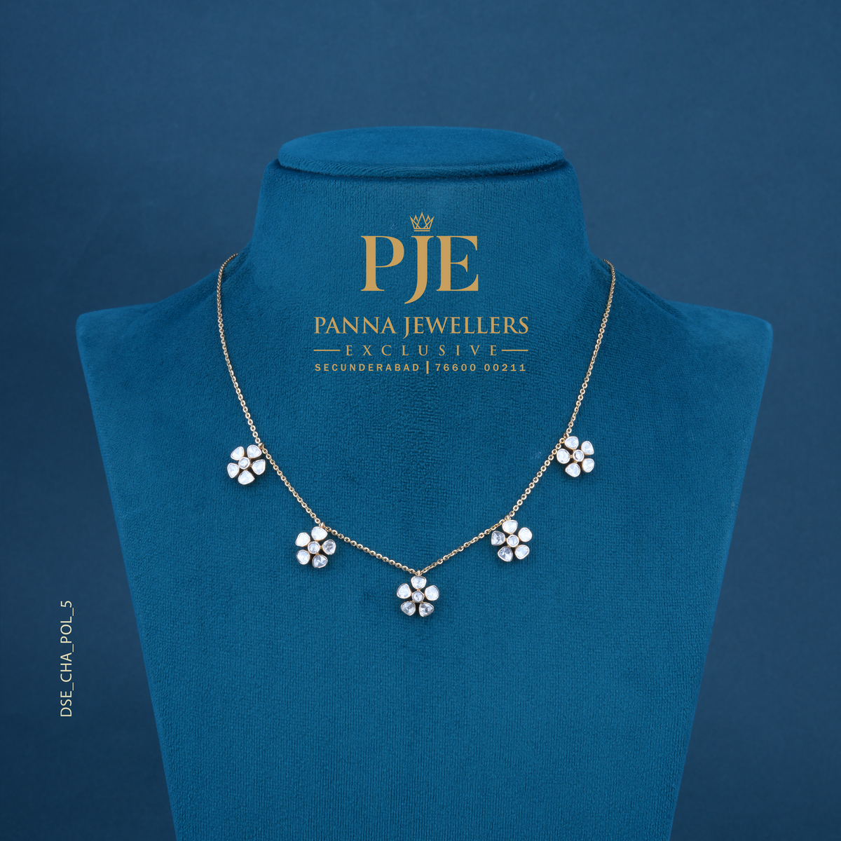 Floral Vine 14KT Gold Diamond Station Necklace