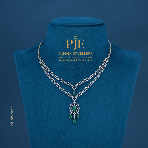 Whimsical Flow 18KT Gold Diamond Layered Necklace