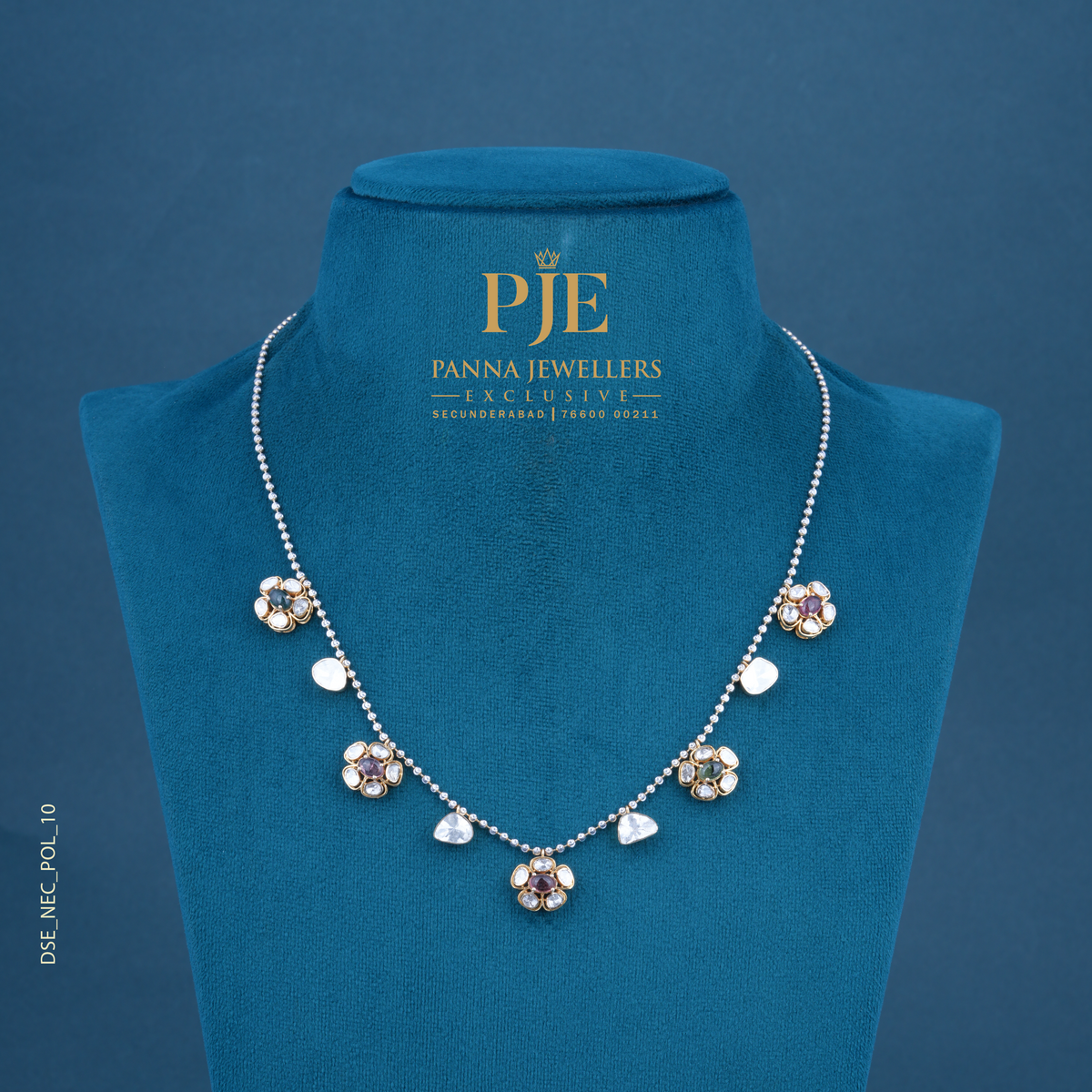 Playful Bloom 14KT Gold Diamond Station Necklace