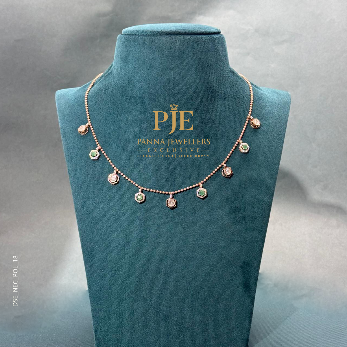Sweethex 14KT Gold Diamond Station Necklace