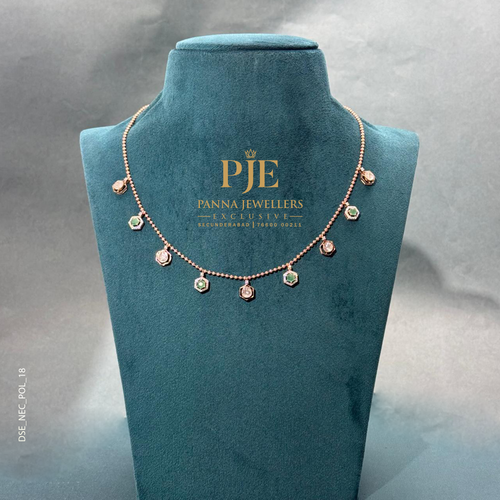 Sweethex 14KT Gold Diamond Station Necklace