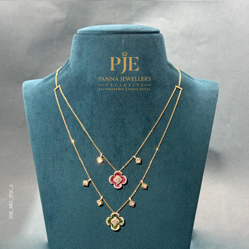 Nature Muse 14KT Gold Diamond Layered Necklace