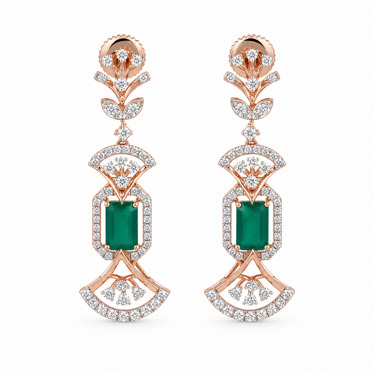 Dazzling 14KT Gold Diamond Dangle Earrings