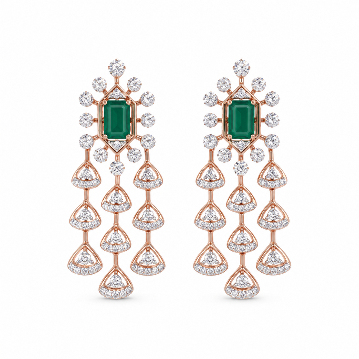 Dazzling Prism 14KT Gold Diamond Dangle Earrings