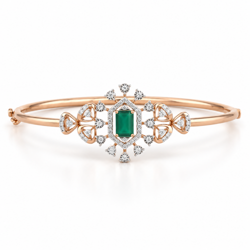 Dazzling Prism 14KT Gold Diamond Kada